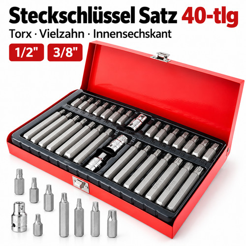 Steckschlüssel satz tlg - steckschlüssel, 40-tlg