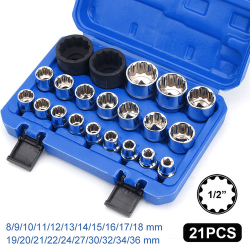 21tlg vielzahn nuss - 1/2", satz