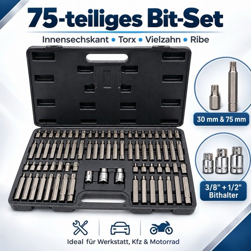 Tlg bit set stecknuss - 75-tlg, bit-set
